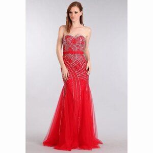 RED Sequin Tulle Dress